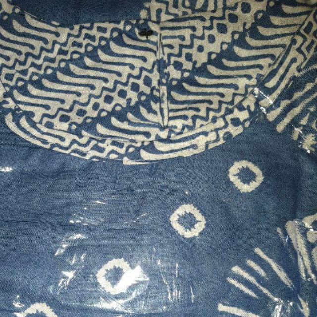 Blus Heyna Batik Seling Ziggy Waka Shibori Print Motif Biru Series