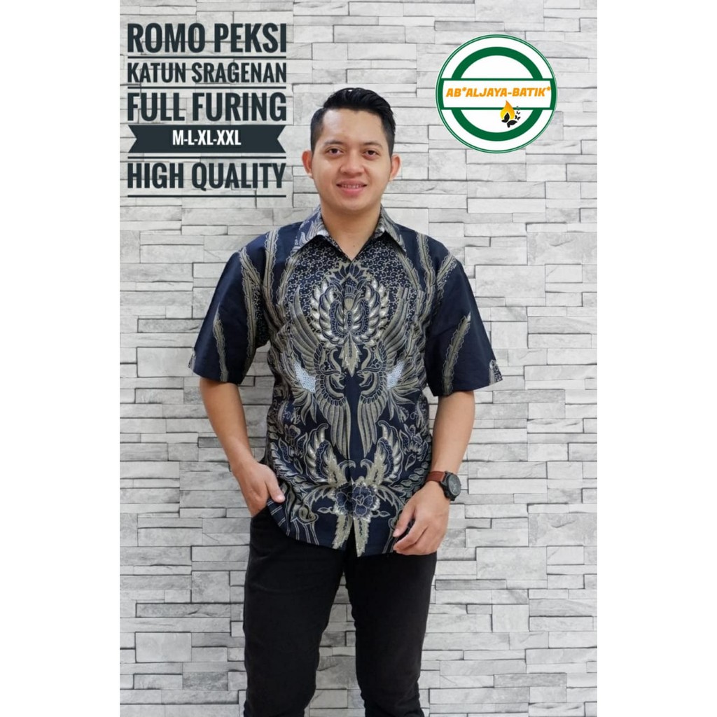 ROMO PEKSI Kemeja Batik Pria Full Furing Katun Sragenan