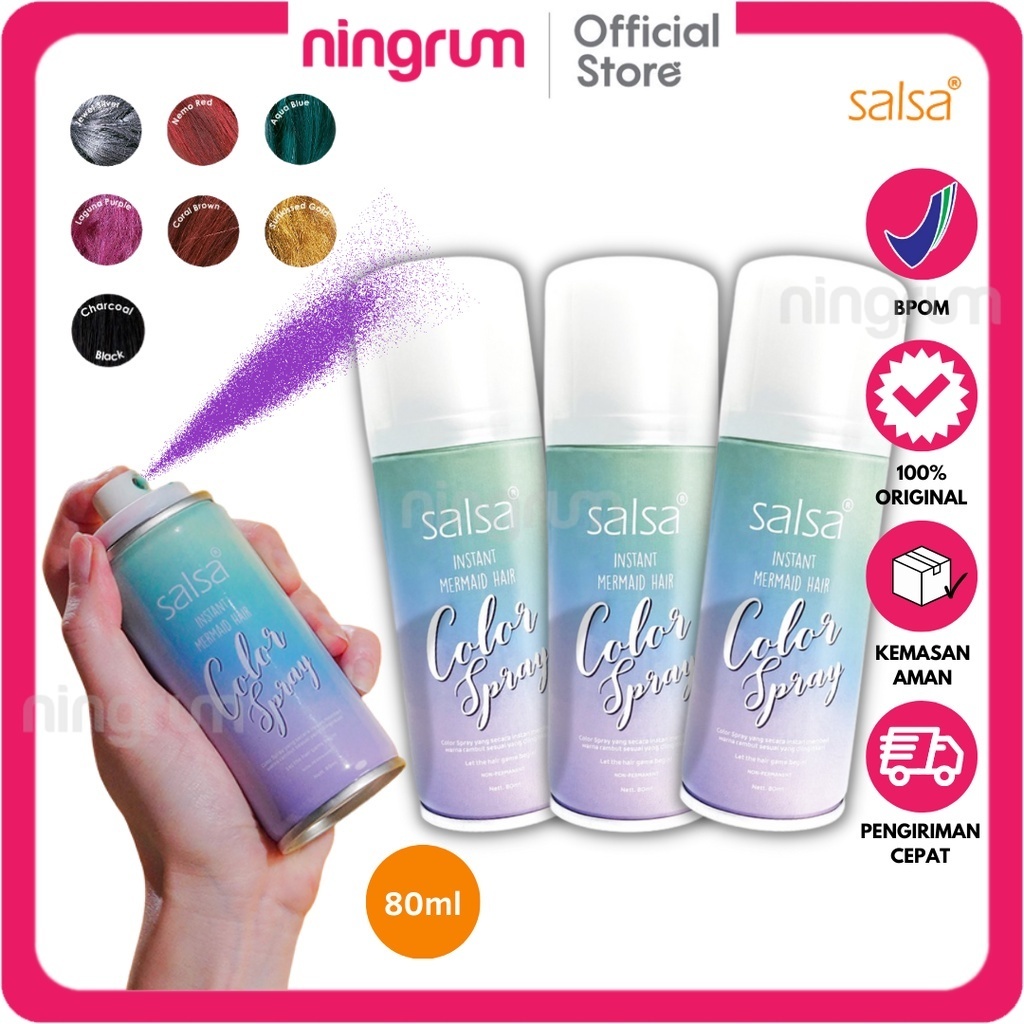 Ningrum - Cat Rambut Semprot Instant Mermaid Hair Color Spray Salsa Non Permanent 80ml - 5408