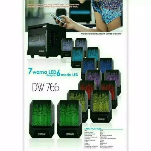 Speaker aktif Bluetooth 7 Warna Lampu LED Dazumba DW766
