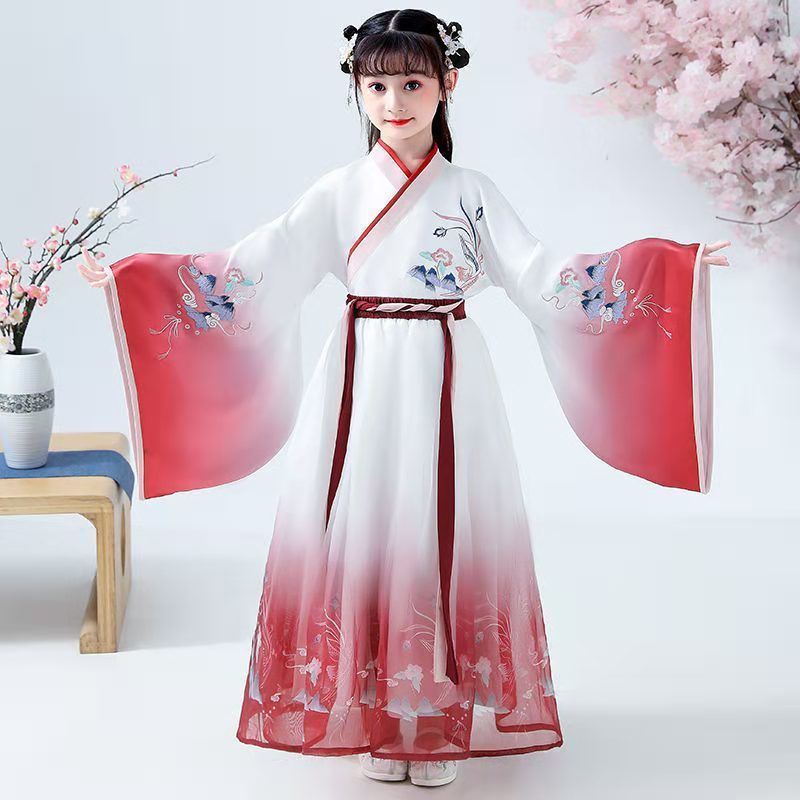 Hanfu girl children's ancient costume super fairy Ru skirt dress autumn and winter 12-year-old girl