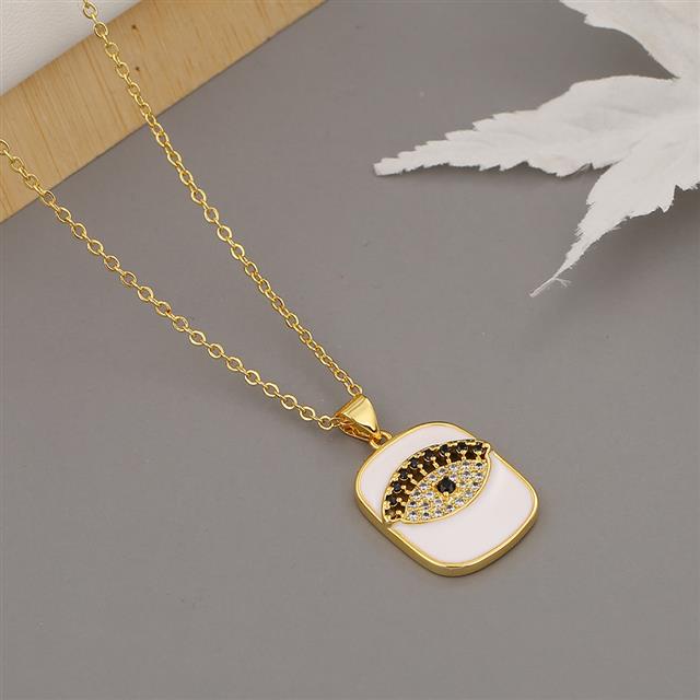 Persegi panjang minyak menetes mata liontin berlebihan dan pribadi kalung kalung