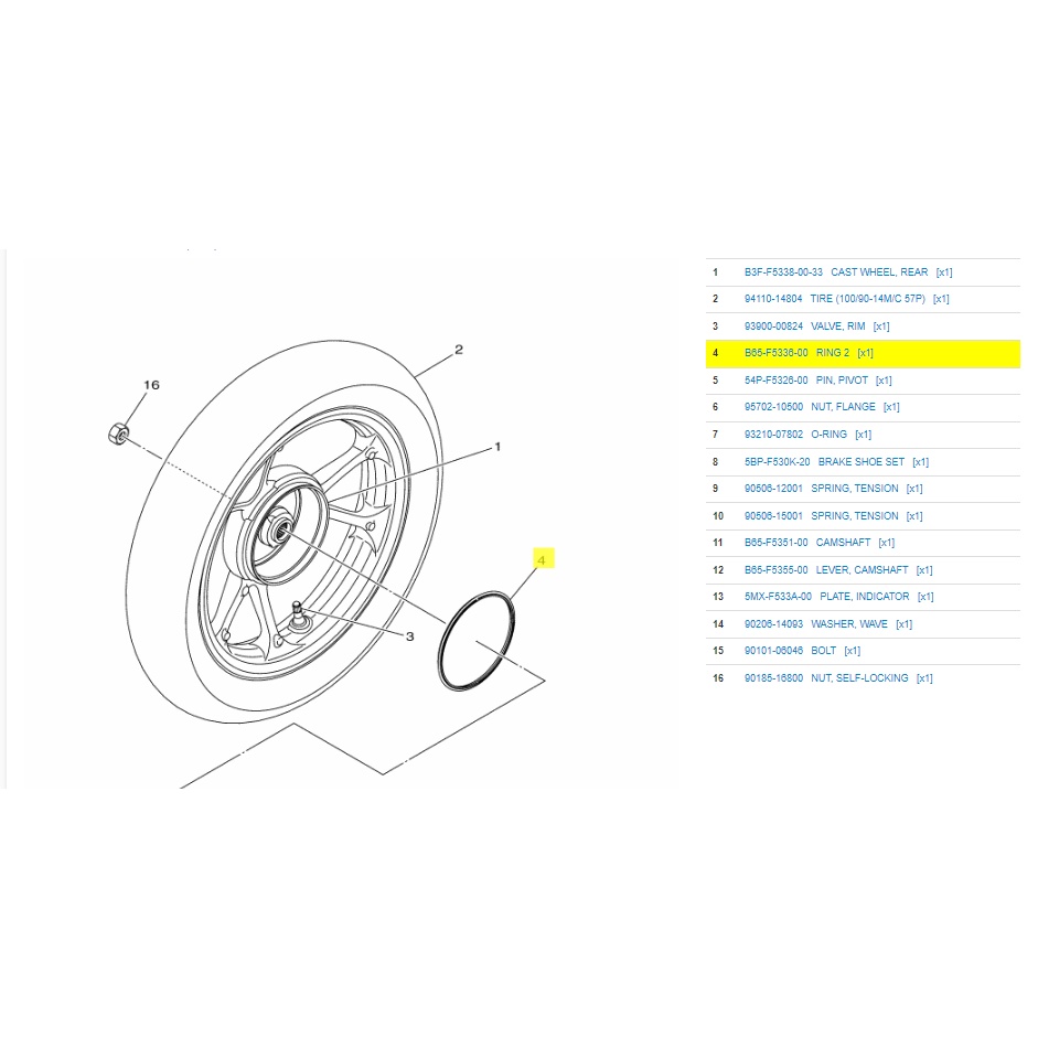 Ring Seal Roda Belakang Aerox Lexi B65-F5336-00 Original Yamaha