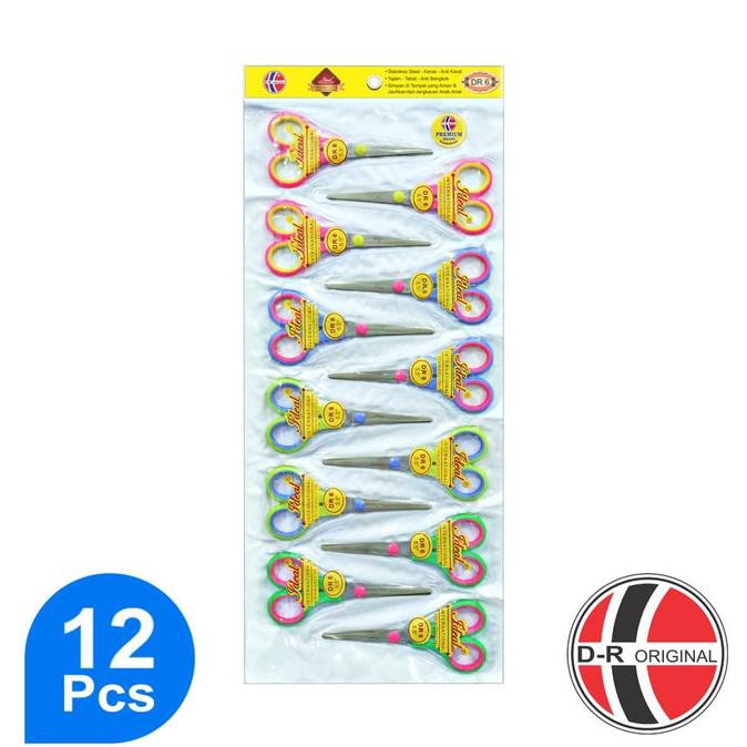 

✨BISA COD✨ IDEAL DR6 Gunting Fancy Sedang 5.5" (Scissors) 12 Pcs