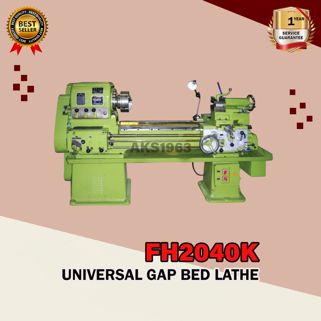 Mesin Bubut Besi Logam Mini 1000 mm GAP Bed Lathe Machine FH2040K
