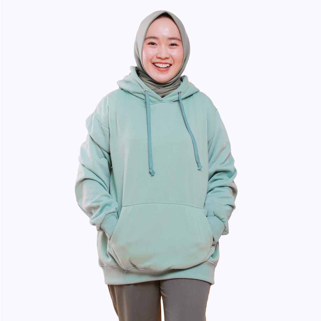 Hoodie Wanita Polos Oversize Sweater Oversize Wanita Jumper Jumbo M L XL XXL XXXL Coklat Mocca Gallery Hoodie-7