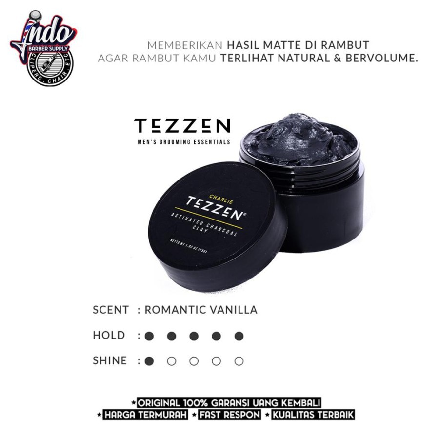 TEZZEN CHARLIE ACTIVATED CHARCOAL CLAY POMADE