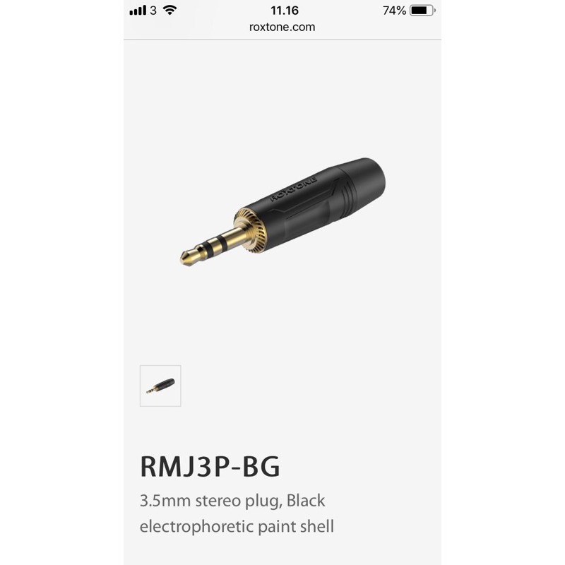 Jack mini stereo 3.5mm ROXTONE RMJ3P-BG