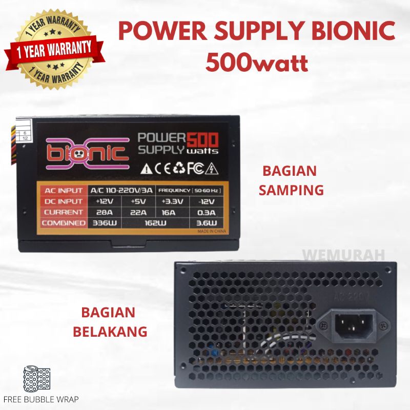 Power Supply 500Watt Komputer- PSU Komputer/PC 500 watt