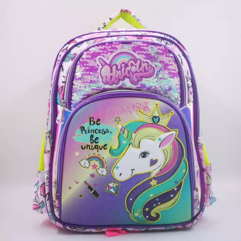 ransel unicorn jumbo bintang size 42 cm