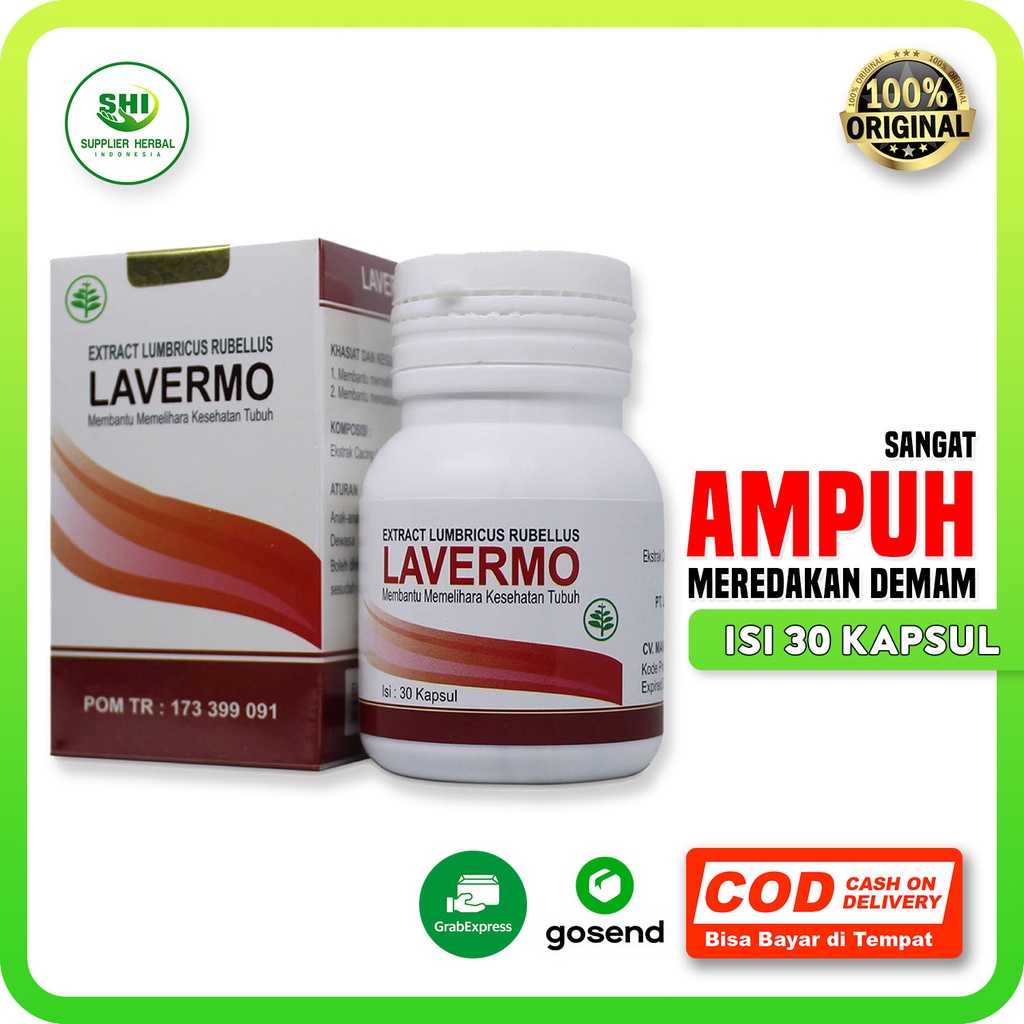 

Extract Lumbricus Rubellus LAVERMO Isi 30 Kapsul BPOM | Kapsul Cacing LAVERMO Asli | Extract Lumbricus Rubellus 100% Original Produk Herbal Alami | LAVERMO Ampuh Meredakan Demam Isi 30 Kapsul | Lavermo Kapsul Obat Cacing | Obat Kapsul Cacing Tanah Lavermo