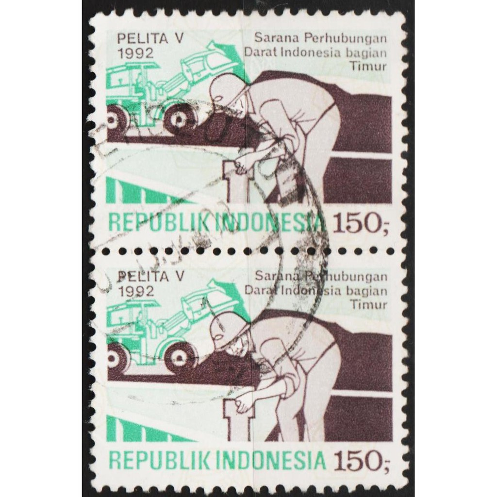 

Perangko Filateli #N28- Indonesia VFU 2v Pair 01.04.1992 The 4th Year Of The 5th Five Year Developme