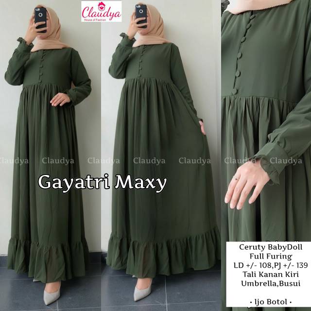 Gayatri maxy dress gamis ceruty babydoll polos