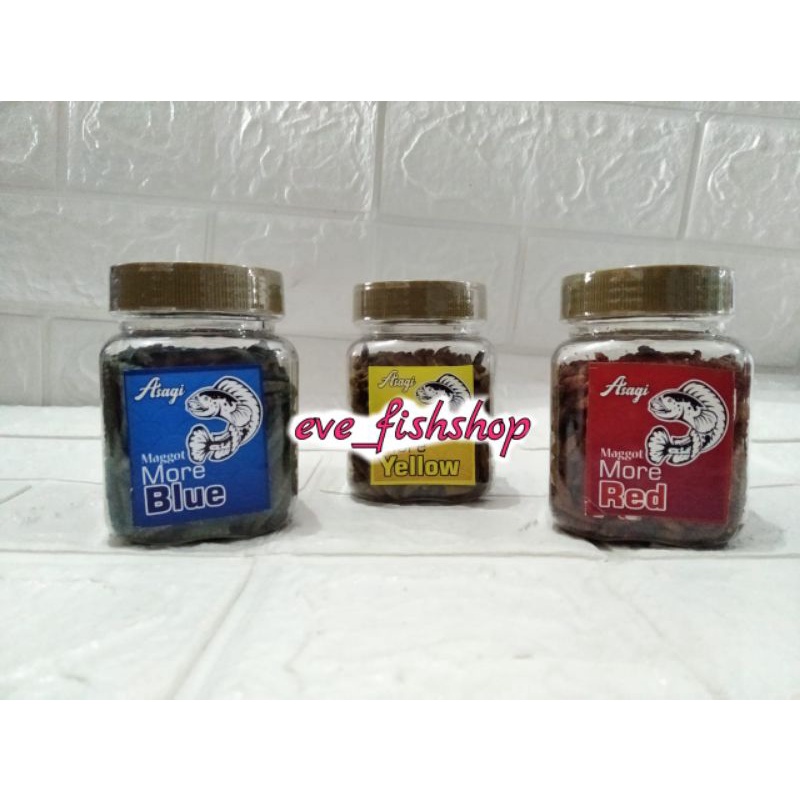 Maggot kering pakan channa pelet channa 30 gram Carophyll Asagi Color Booster Red/ Blue/ Yellow Magg