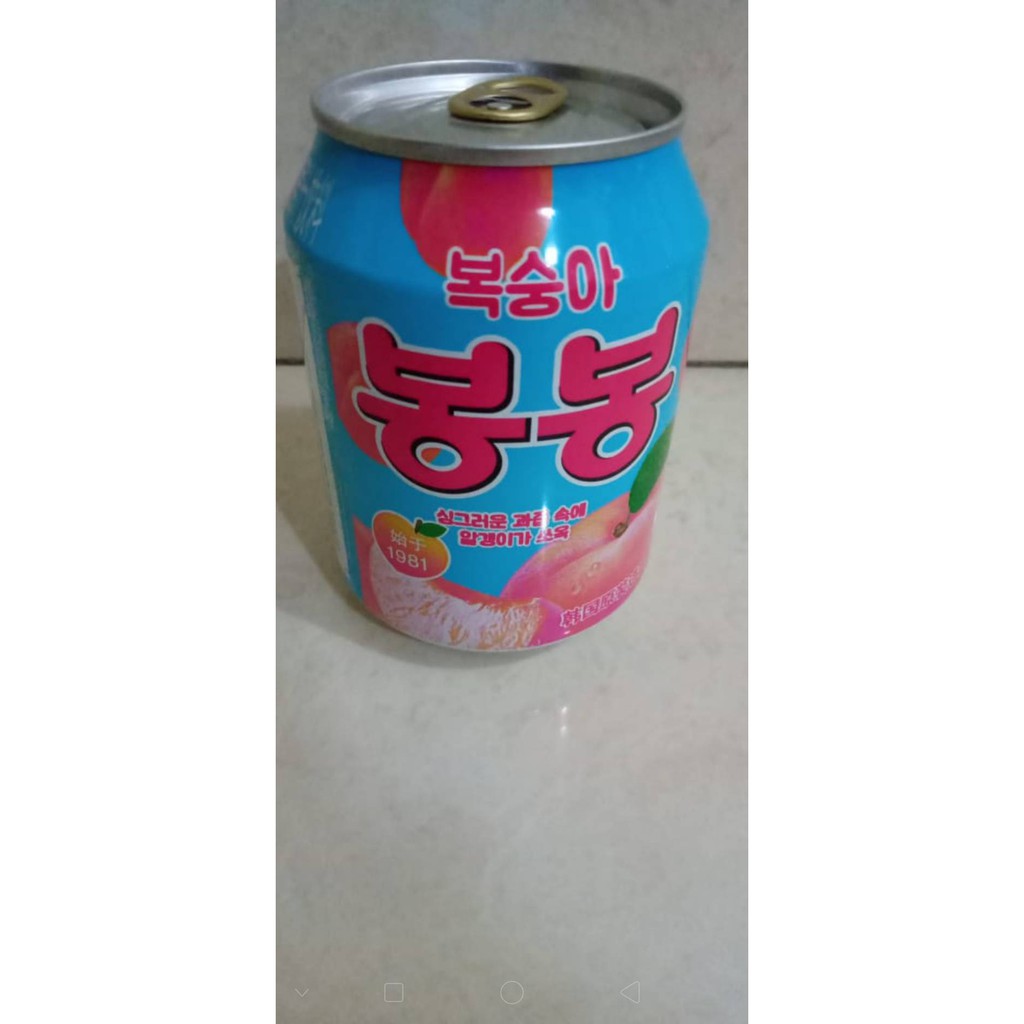 

Haitai Peach Juice With Peach Sacs / Minuman Import Korea / Jus Peach / Minuman Import