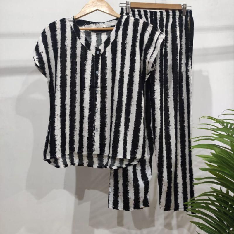 PIYAMA RAYON | PIYAMA VNECK | PIYAMA KEKINIAN | BAJU RUMAHAN-KCPD AU