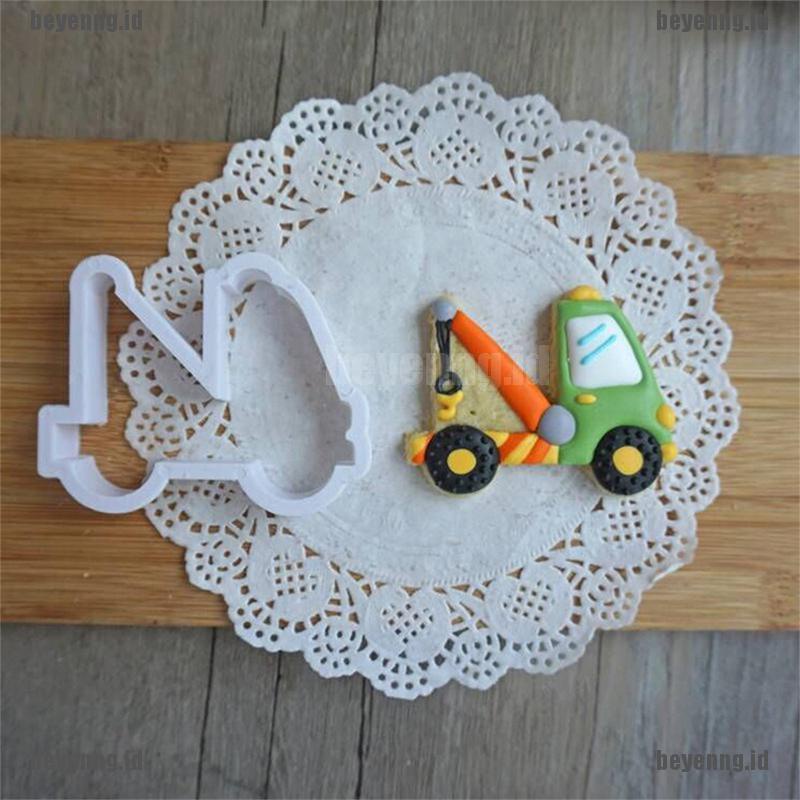 Bey 8pcs Cetakan Pemotong Kue / Biskuit / Cookies Diy Bentuk Mobil Transportasi