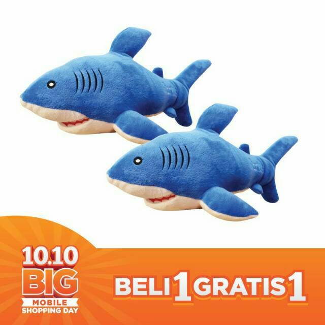 Sale Boneka hiu shark ikan animal 50cm lembut bahan