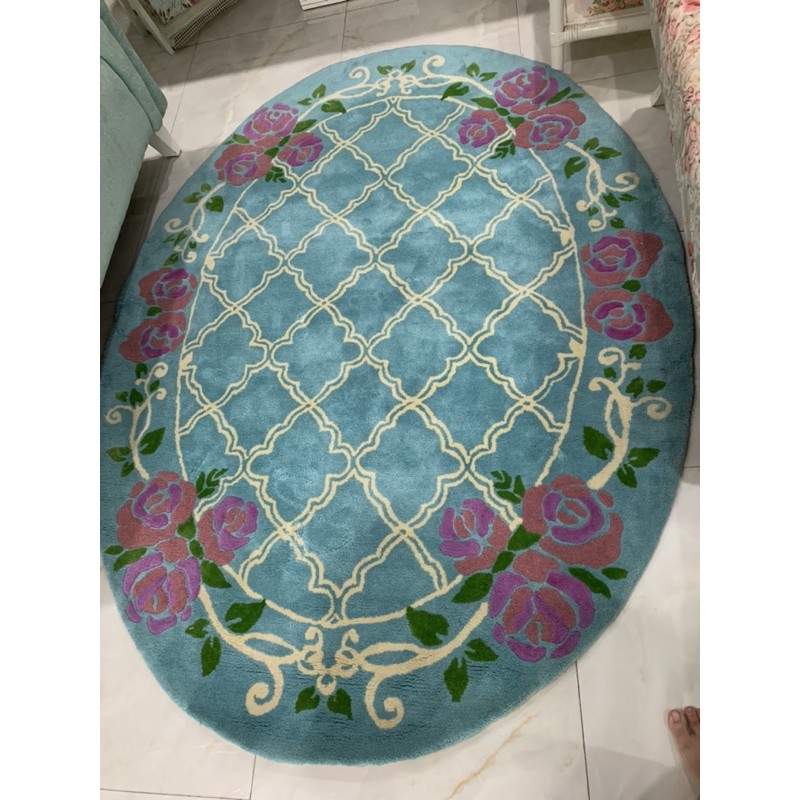 Karpet Shabby Oval Warna Tosca (Pekanbaru)
