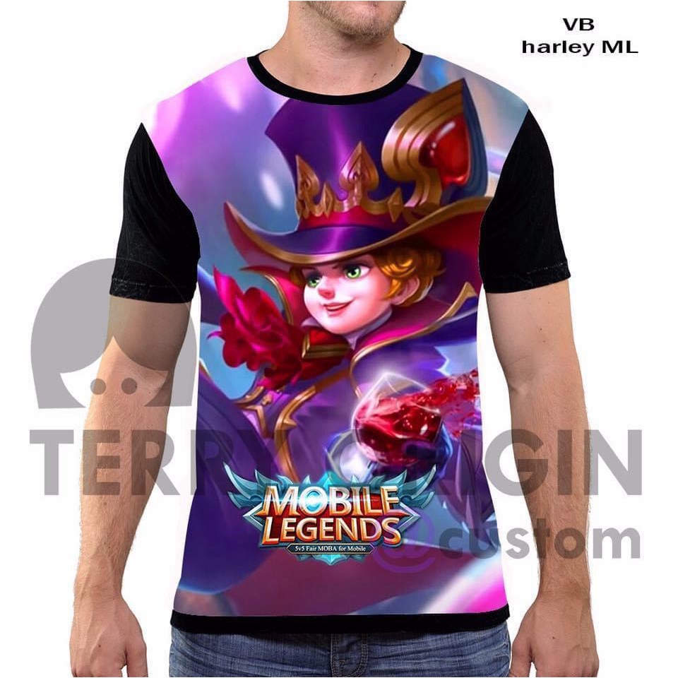 Kaos 3d Fullprint Mobile legends Harley Terlaris