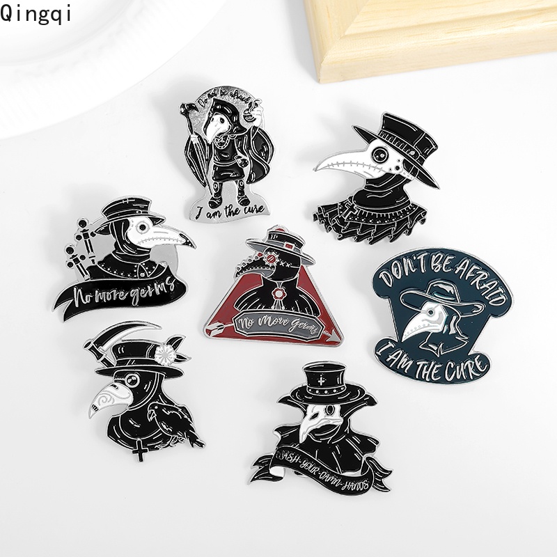 Bros Pin Enamel Desain Plague Doctor Gaya Punk Untuk Hadiah Teman