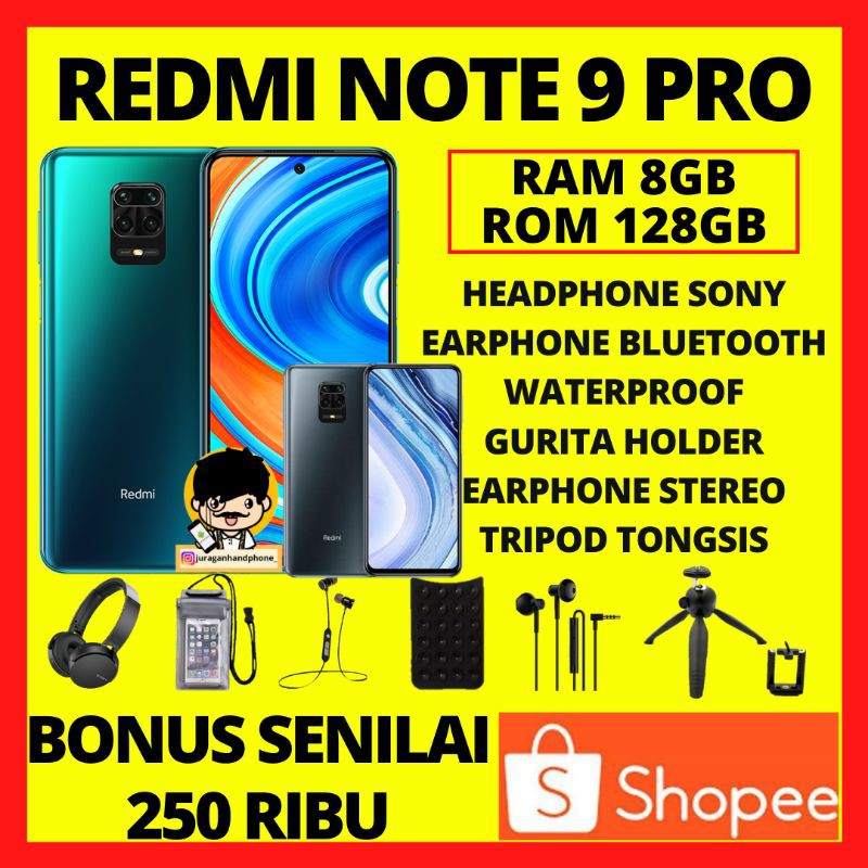 Promo Cuci Gudang Hp  XIAOMI REDMI NOTE 9 PRO 8/128 & 6/64 GARANSI RESMI HP XIOMI XIAOMI REDMINOTE 9