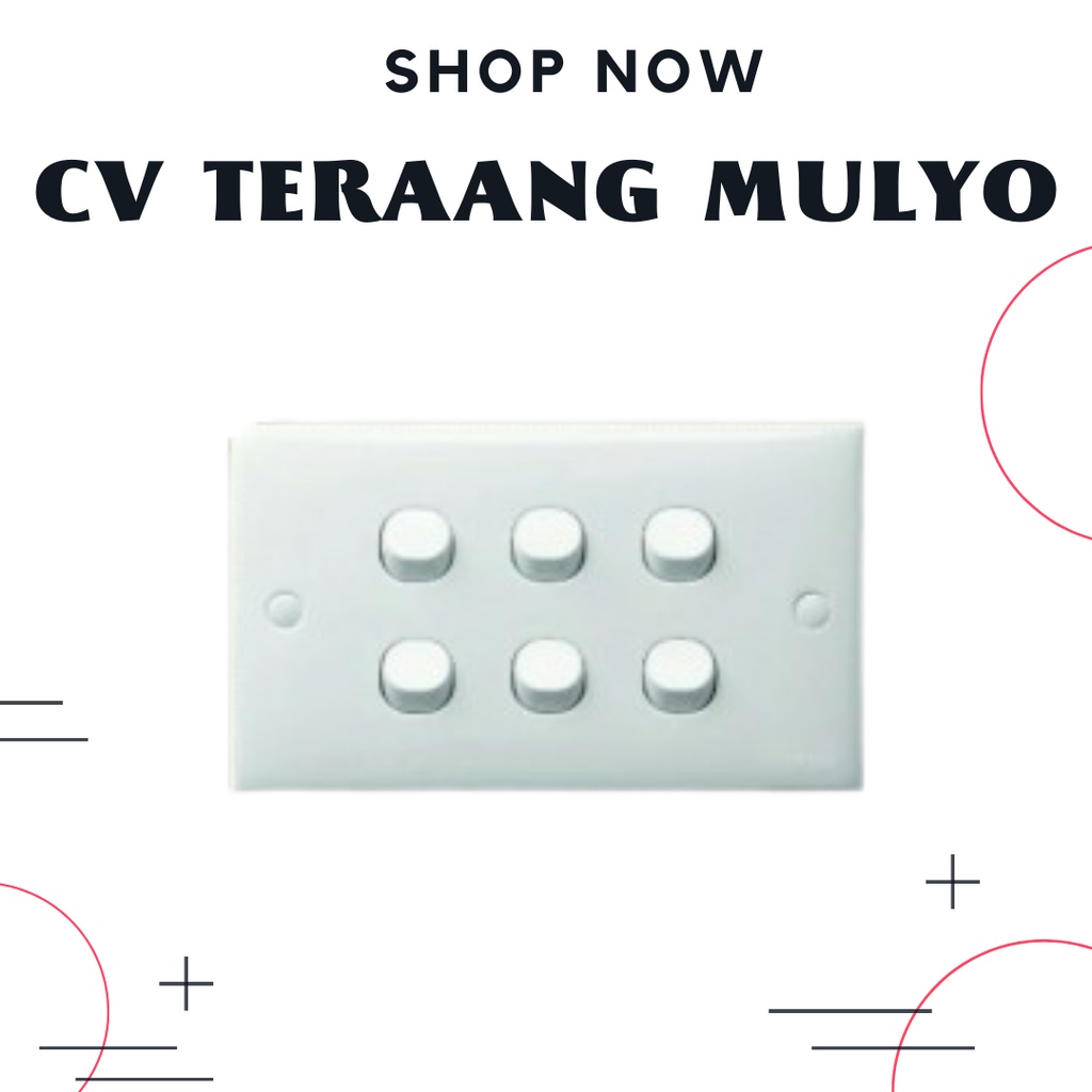 Saklar 6 gang / 6 tombol ib tanam Schneider Clipsal