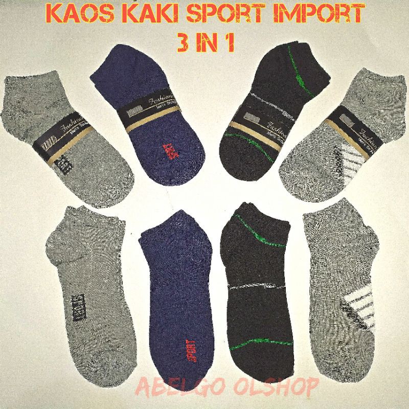 12 psg-kaos kaki pendek pria dewasa/kaos kaki semata kaki impor