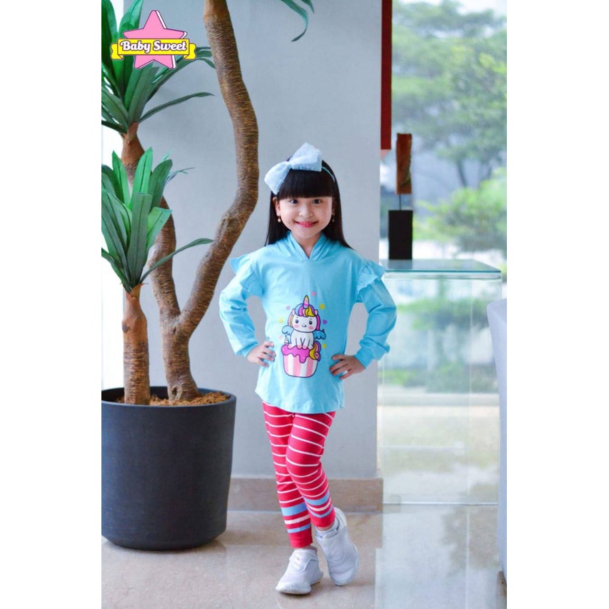 Setelan anak unicorn hoodie By Baby sweet