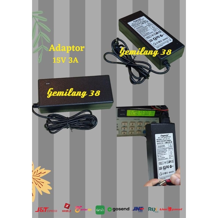 Switching Adaptor 15V 3A / Switching Power Supply Plastik 15V 3A