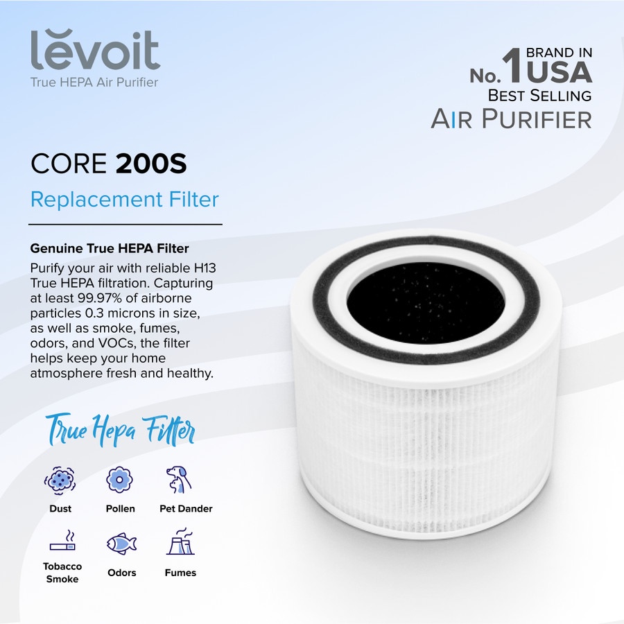 Levoit Core 200S Replacement Filter True HEPA H13 Filter Pengganti
