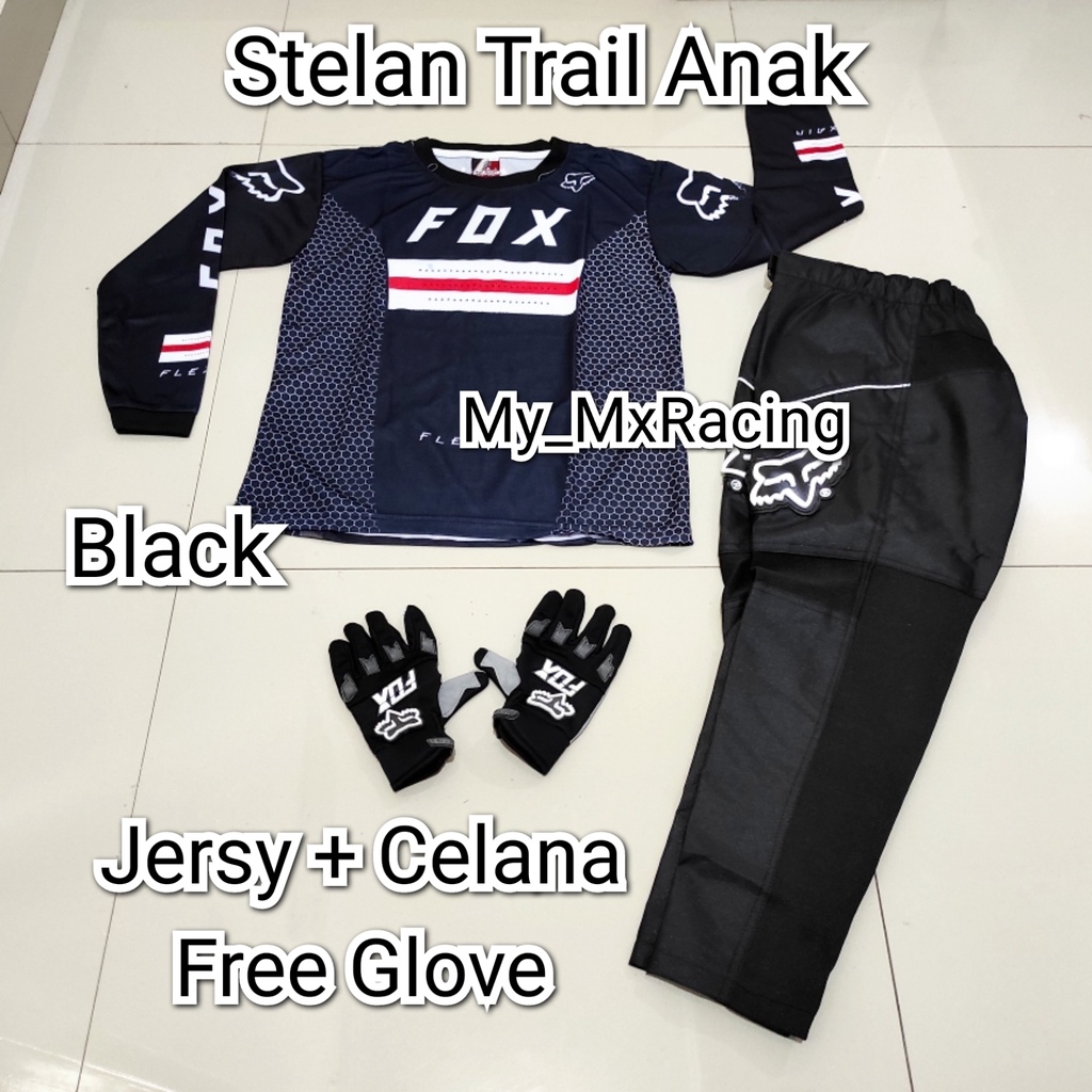 PROMO  STELAN ANAK Jerseyset TRAIL CROSS- Jersey set Trail ANAK 4 SAMPAI 12 TAHUN- BISA BAYAR DI TEMPAT Jersey &amp; Celana Motocross - Jersey Trabas F014- Jersey Stelan MX Cross - Satu Set Jersey &amp; Celana FREE GLOVES - Jersey PREMIUM - Celana Cordura