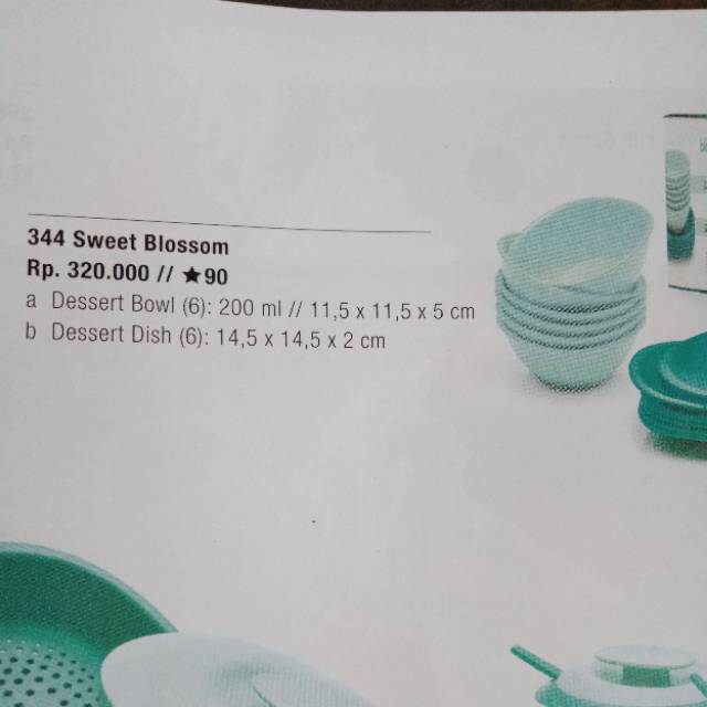 Sweet Blossom Toska Hijau Tupperware Shopee Indonesia