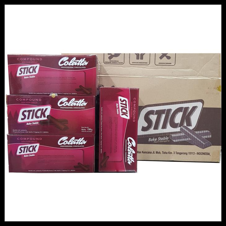 

COLATTA STICK BAKE STABLE 1.2KG COKLAT COMPOUND BATANG STIK GROSIR KODE 1229