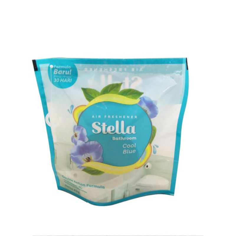 Stella Bathroom pengharum kamar mandi isi lebih besar 42gr + 13gr Fresh Blue