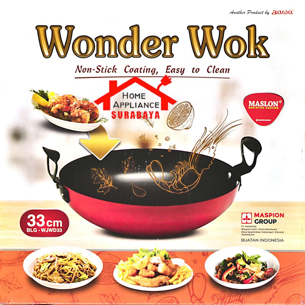 Wajan Penggorengan Maspion Maslon Jawa Wonder Wok 33 CM Anti Lengket