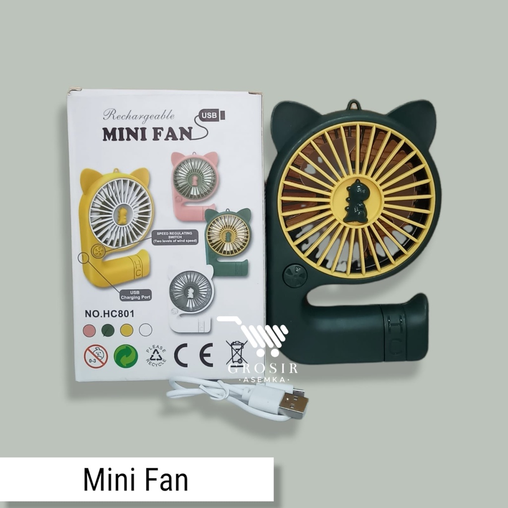 KIPAS ANGIN PORTABLE USB / USB CHARGING MINI FAN / KIPAS ANGIN MINI USB BENTUK LUCU