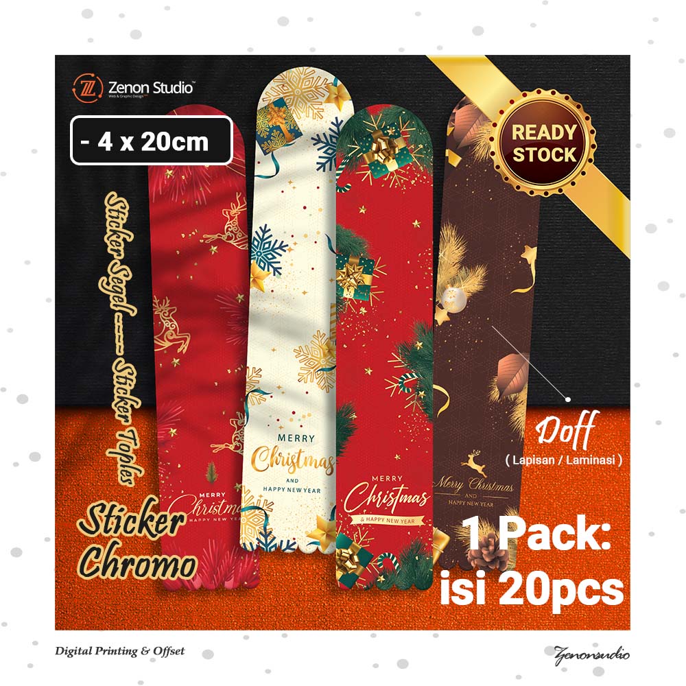 

[20pcs] Stiker Segel Natal Christmas Sticker Box Kemasan Xmas Ver 1