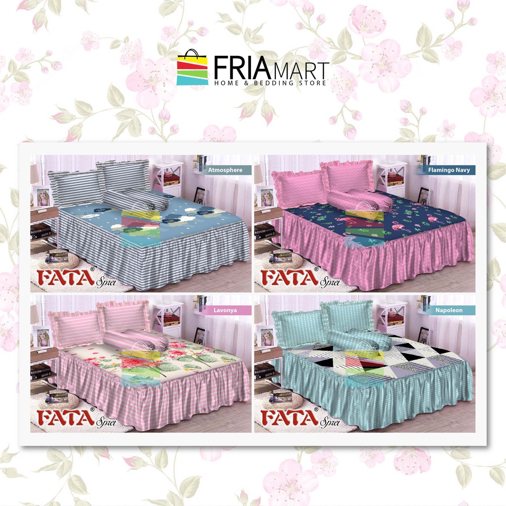 FATA Sprei Rumbai 180X200 KING 2 Sarung Bantal Guling