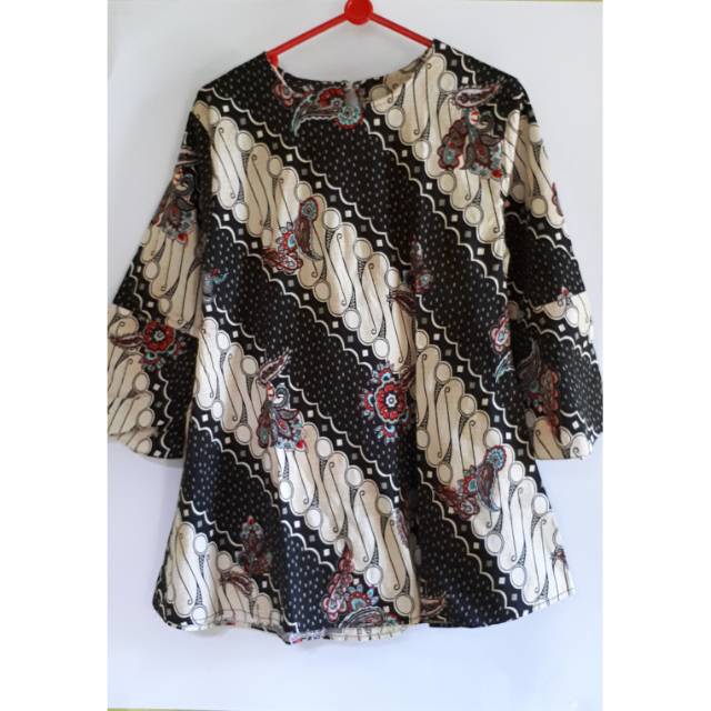 ATASAN BATIK CEWEK TANGAN TEROMPET BEKAS REAL PICTURE