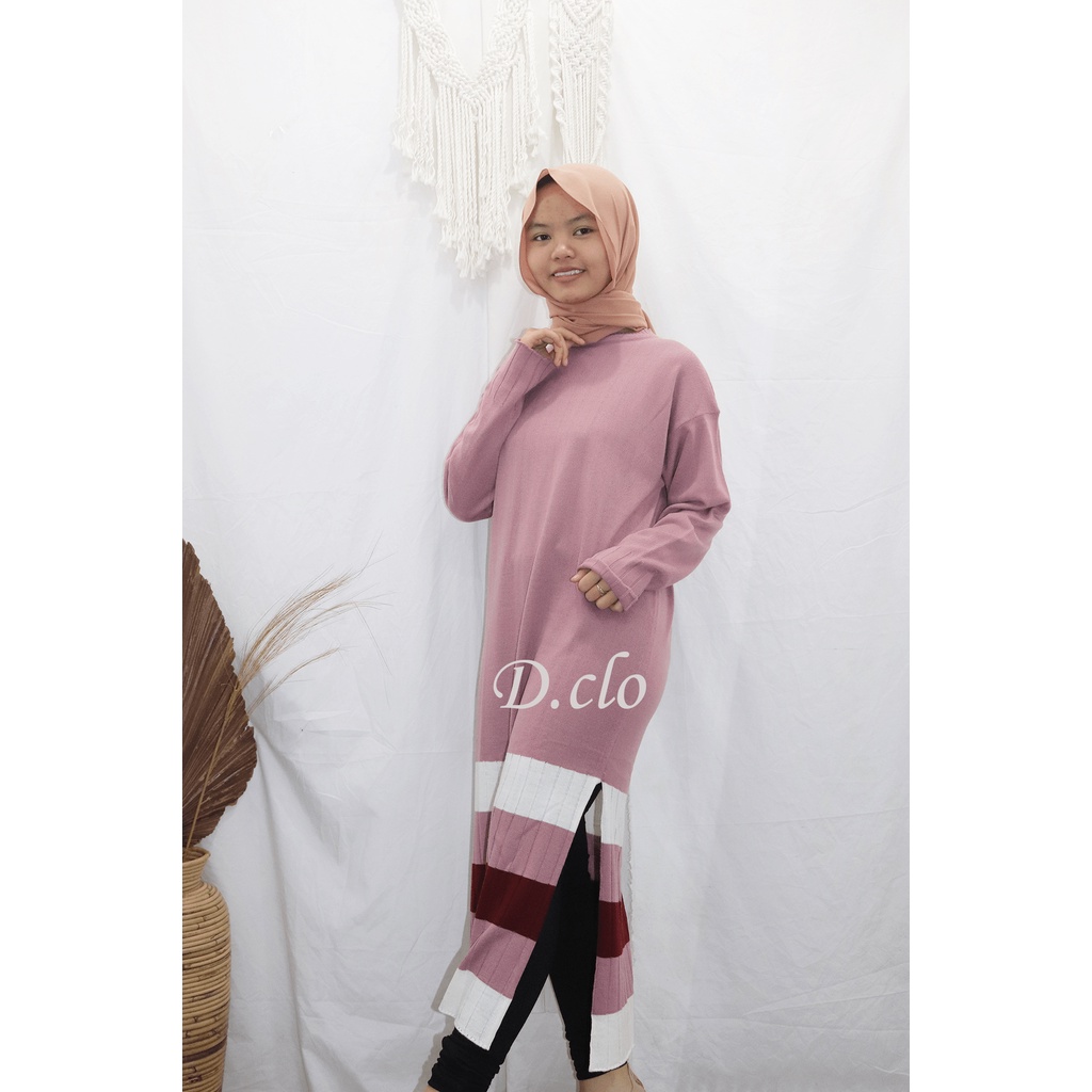 Karenina Long Tunik Rajut Slit Premium Baju Atasan Wanita Remaja Tebal Adem Onesize Fit to L Ld 100 / Pakaian Rajut Wanita Muslim Lengan Panjang Kekinian Mix 3 Warna Ala Korean Style / Dress Rajut Belah Samping Elysa Midi Dress Terbaru 2022 Beraneka Warna