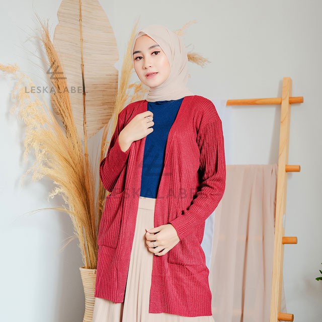 Cardigan Panjang Rajut Oversize Wanita Belle Tebal Long Cardi Premium Not GFS