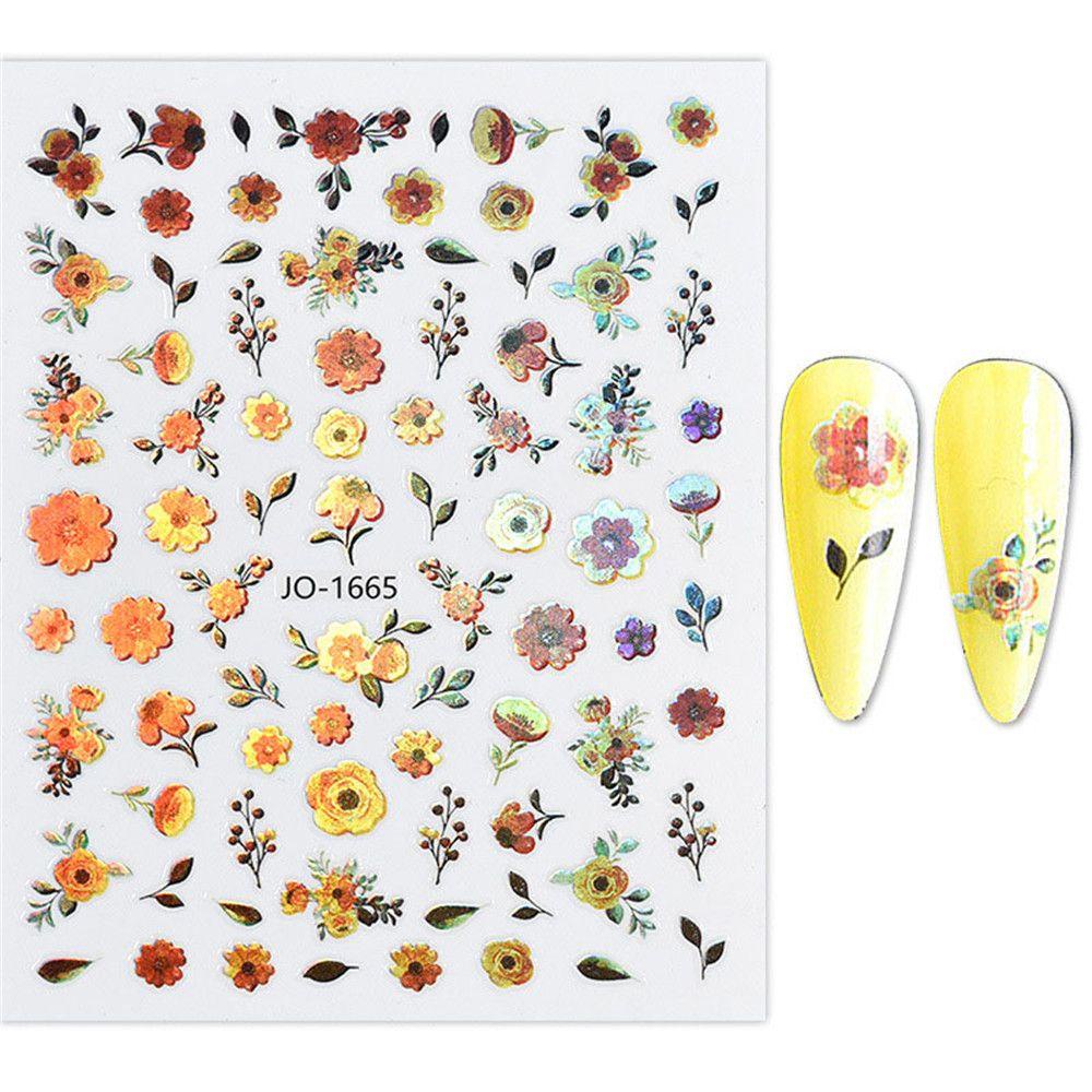 R-flower 3D Stiker Kuku Flowers Selfadhesive Hologram Nail Art Dekorasi