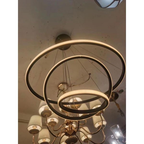 LAMPU GANTUNG HIAS MINIMALIS SPIRAL 3 RING DIAMETER 60CM 3 WARNA