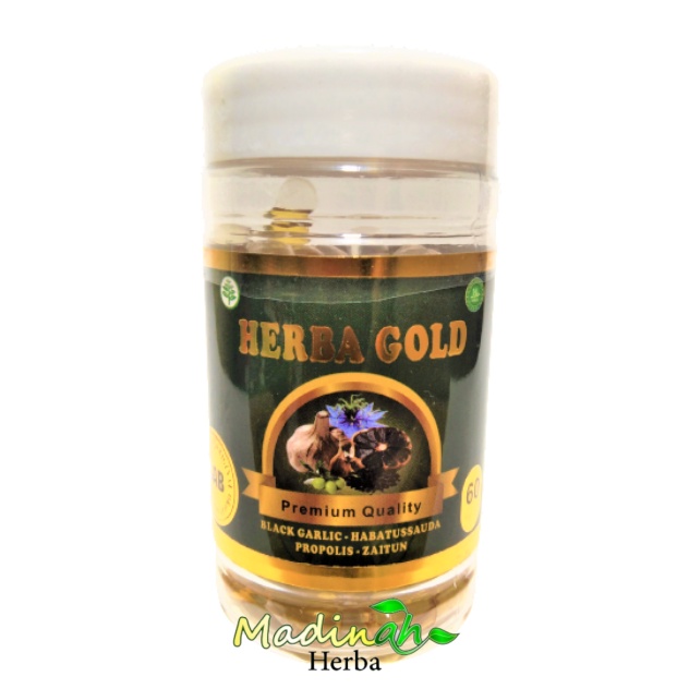 Herba Gold | Habbasy Garlic | Habbatussauda + Black Garlic Oil + Olive Oil + Propolis 60 kapsul