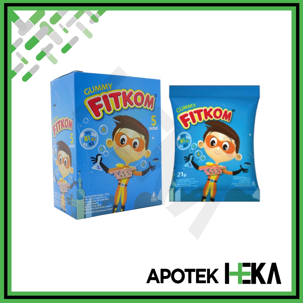 Fitkom Gummy Multivitamin Box Isi 5x Sachet 24 gr Biru (SEMARANG)