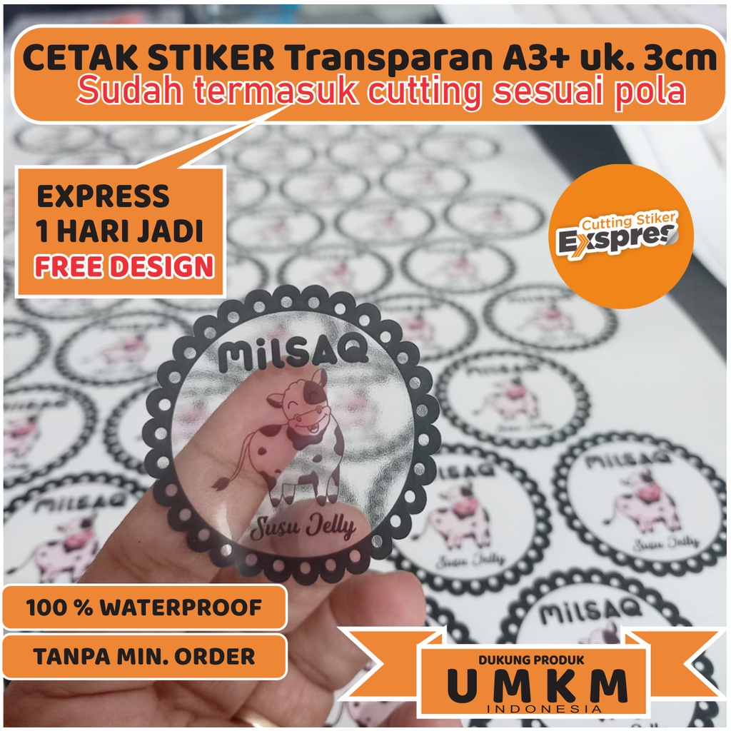 

Cetak Stiker Vinyl transparan / Cetak Stiker Label Kemasan transparan / Label Usaha Makanan / Cetak Label Minuman