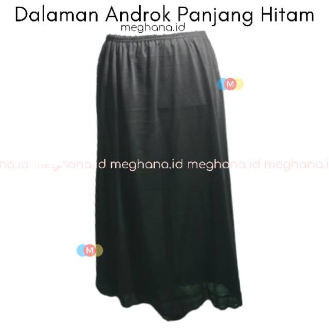 Androk Hitam / Daleman Rok Muslim Panjang / Dalaman Meksi Hitam / Rok Perlengkapan Haji Umroh-1