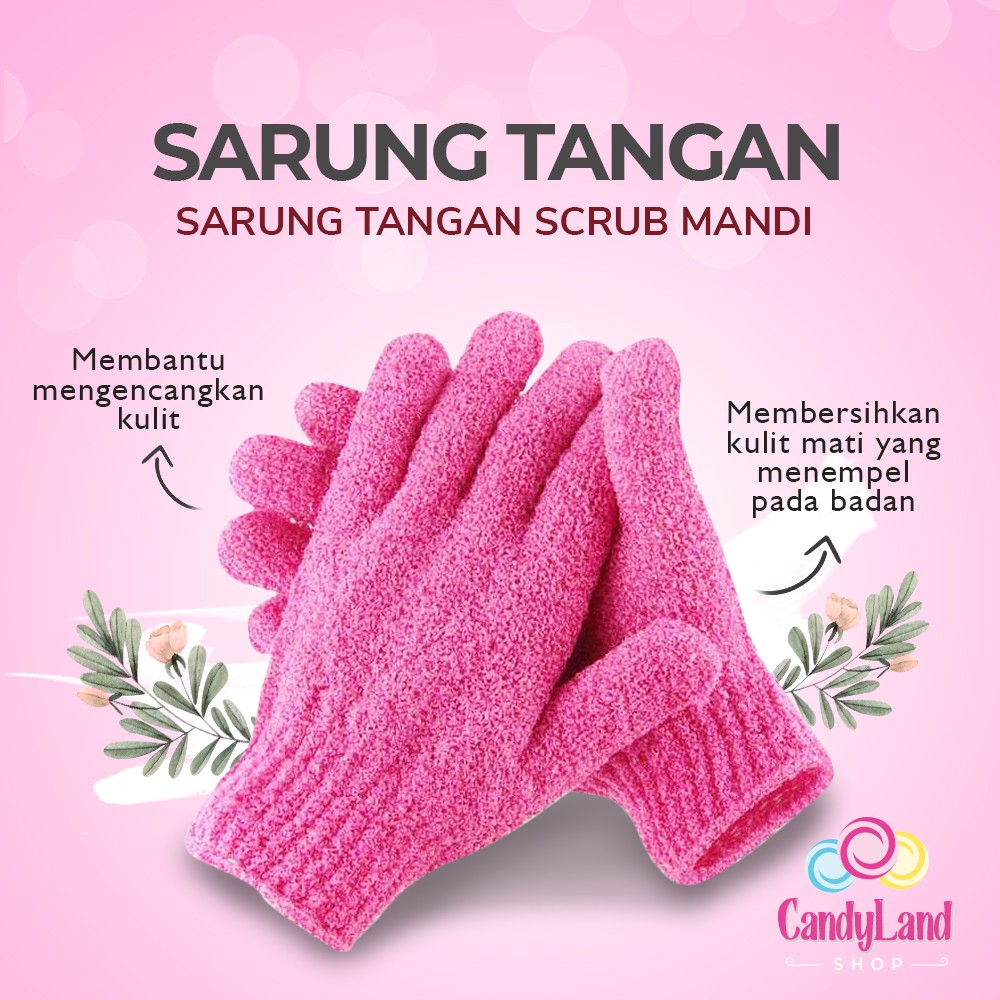 Sarung Tangan Mandi Pemijat Kulit Tubuh Scrubber Exfoliating