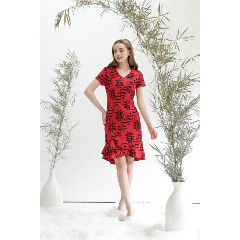 dress batik bawah rempel susun JB ld96 pjg98